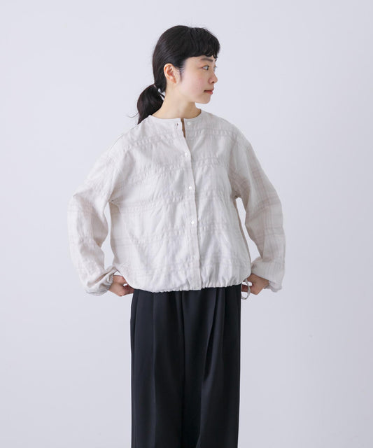 暗格紋抽繩開衫