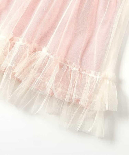 標誌數字刺繡網紗連衣裙