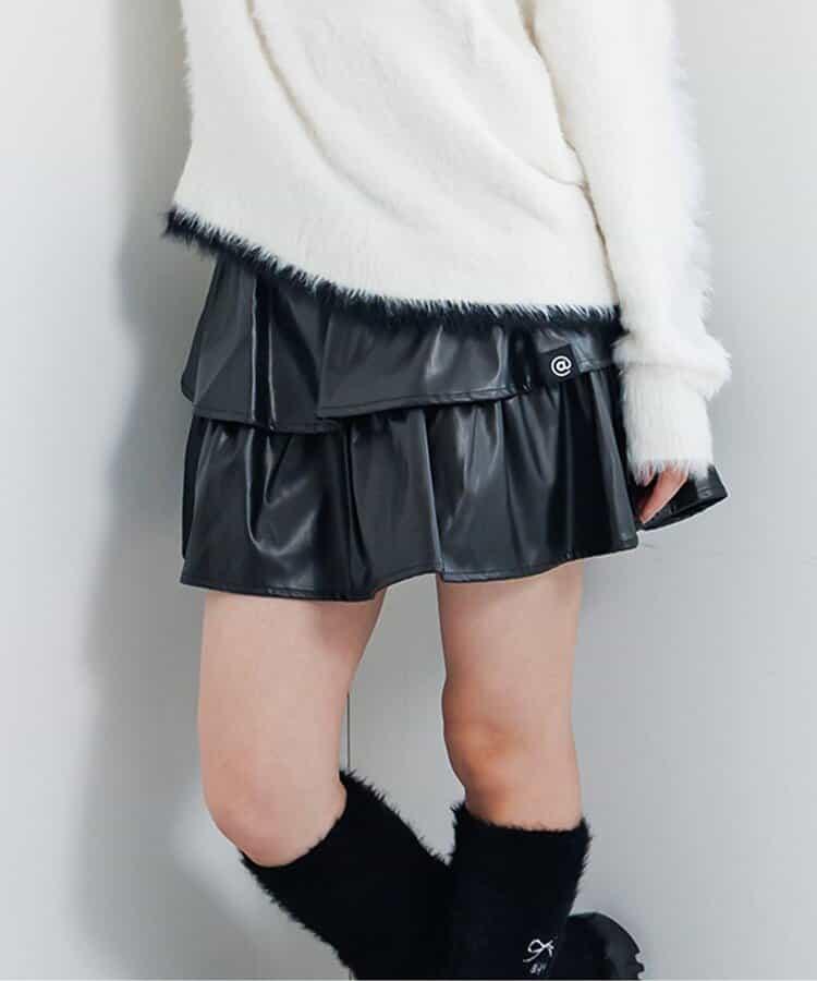 拼色荷葉邊裙褲2