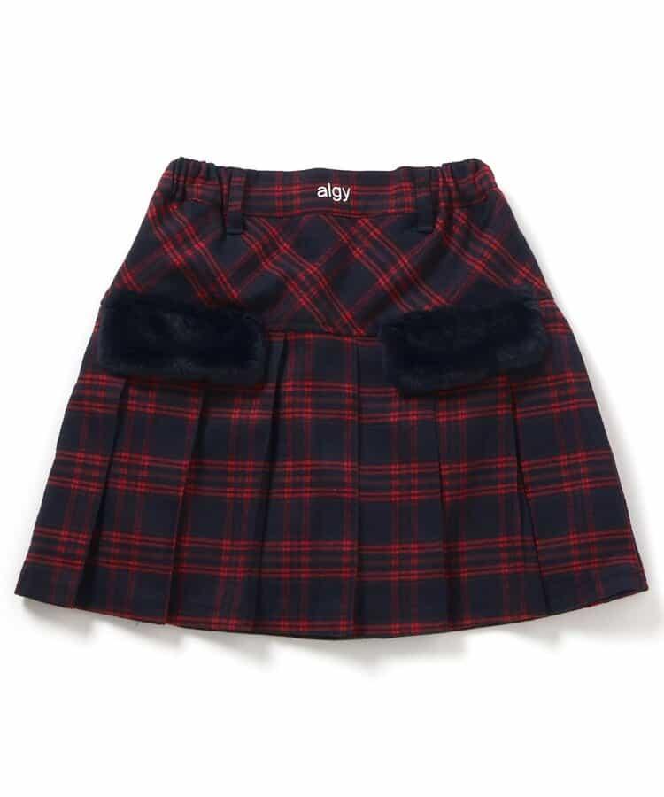 環保仿皮草翻蓋百褶裙