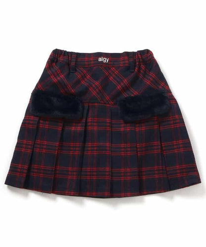 環保仿皮草翻蓋百褶裙