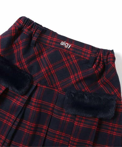 環保仿皮草翻蓋百褶裙