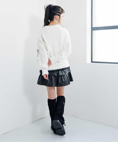 拼色荷葉邊裙褲2