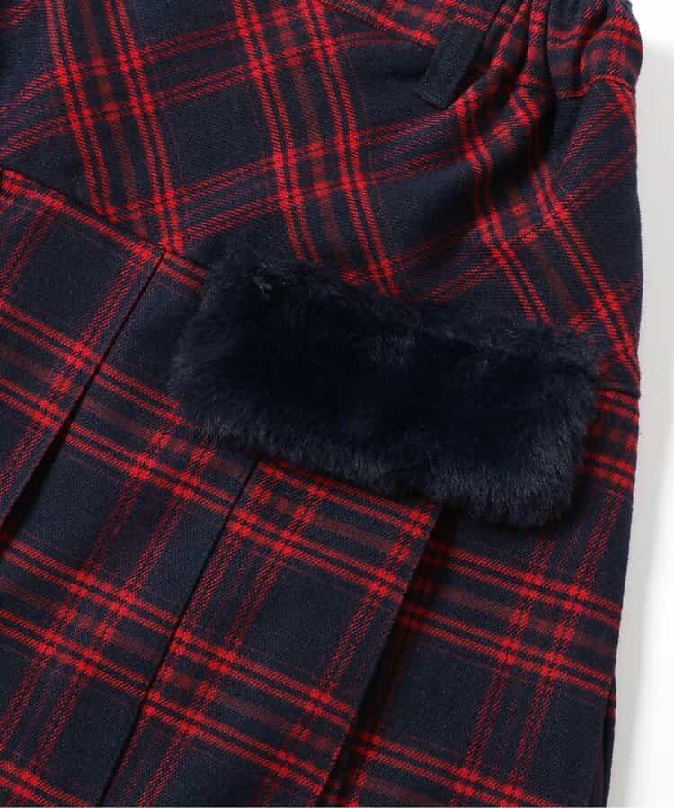 環保仿皮草翻蓋百褶裙