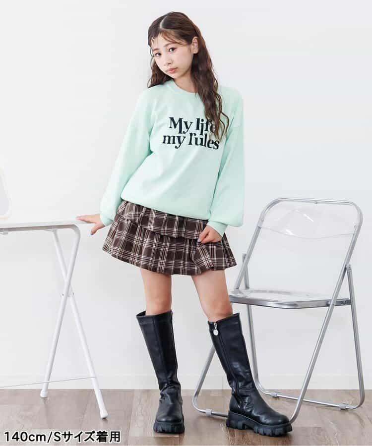 拼色荷葉邊裙褲2