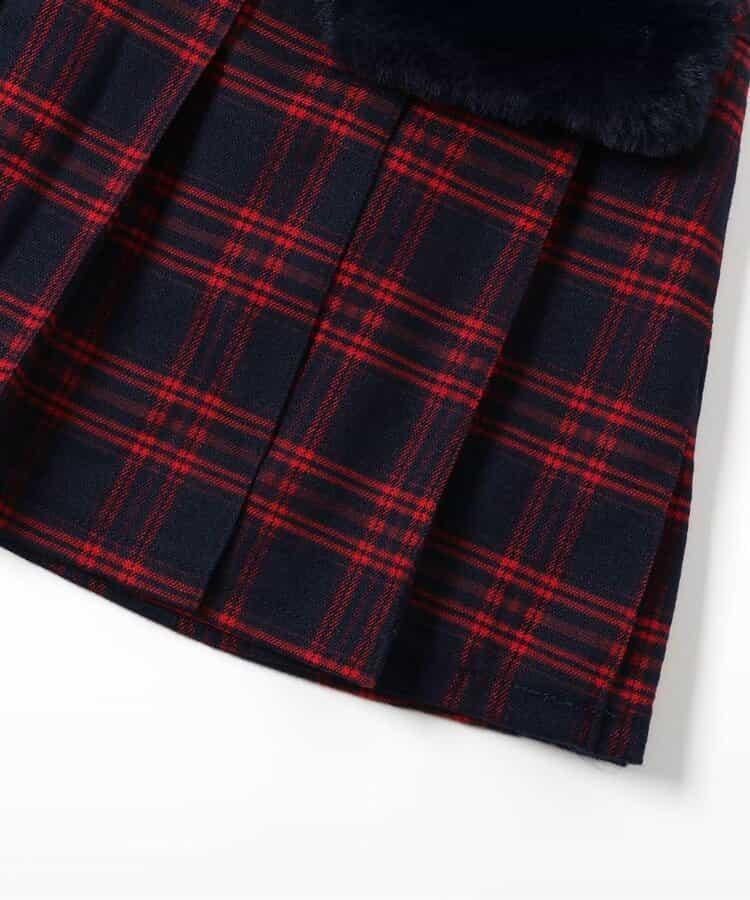 環保仿皮草翻蓋百褶裙