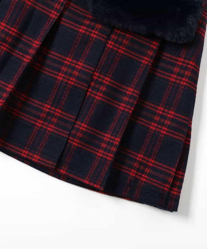 環保仿皮草翻蓋百褶裙