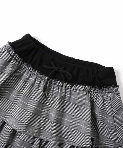 拼色荷葉邊裙褲2