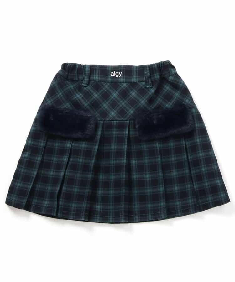 環保仿皮草翻蓋百褶裙