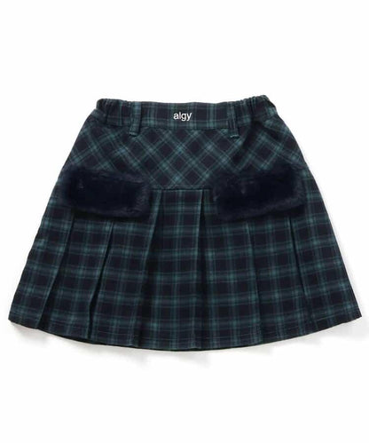 環保仿皮草翻蓋百褶裙