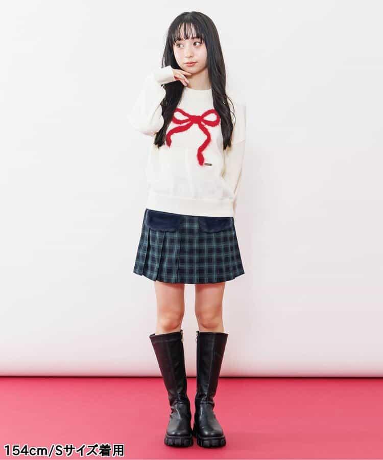 環保仿皮草翻蓋百褶裙