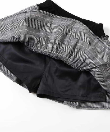 拼色荷葉邊裙褲2