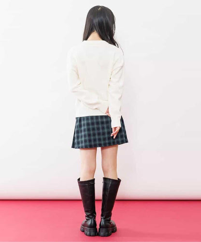 環保仿皮草翻蓋百褶裙