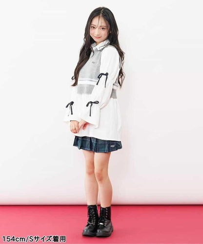 環保仿皮草翻蓋百褶裙