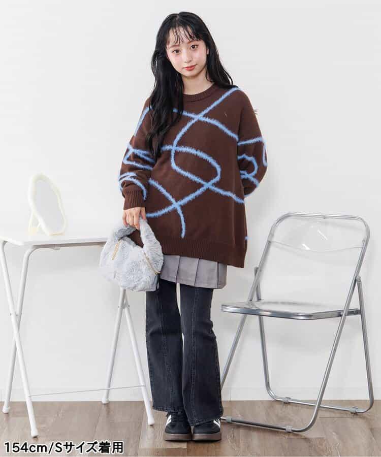 環保仿皮草翻蓋百褶裙