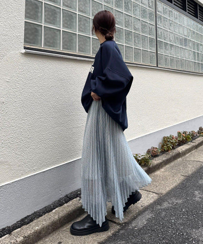 【也可作長款上衣】2WAY不規則下襬百褶格紋裙