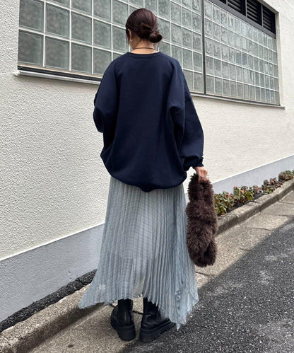 【也可作長款上衣】2WAY不規則下襬百褶格紋裙