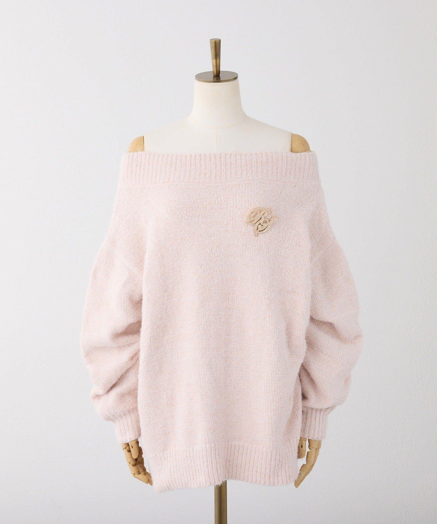 附胸針天鵝絨毛線迷你針織連衣裙