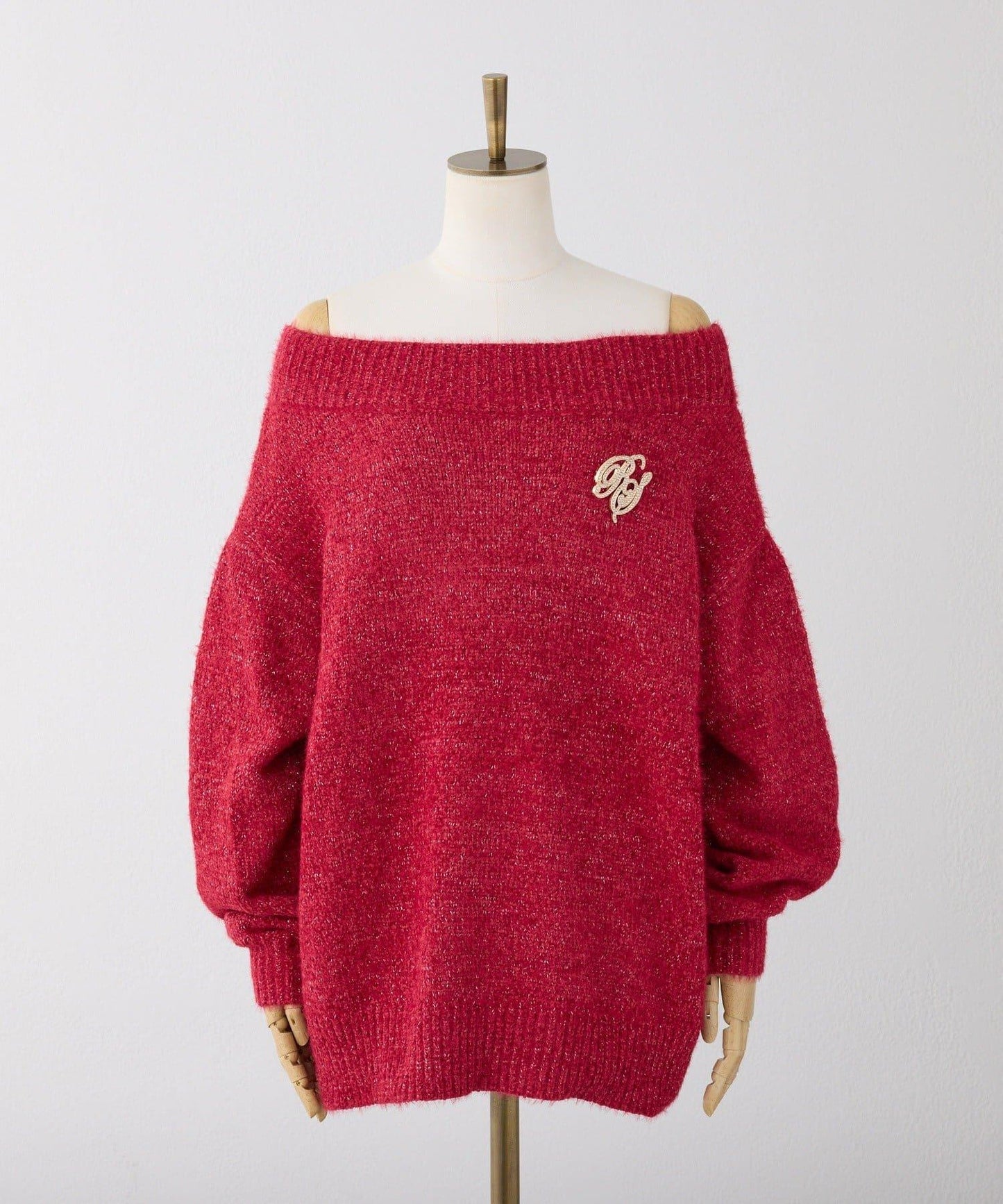 附胸針天鵝絨毛線迷你針織連衣裙