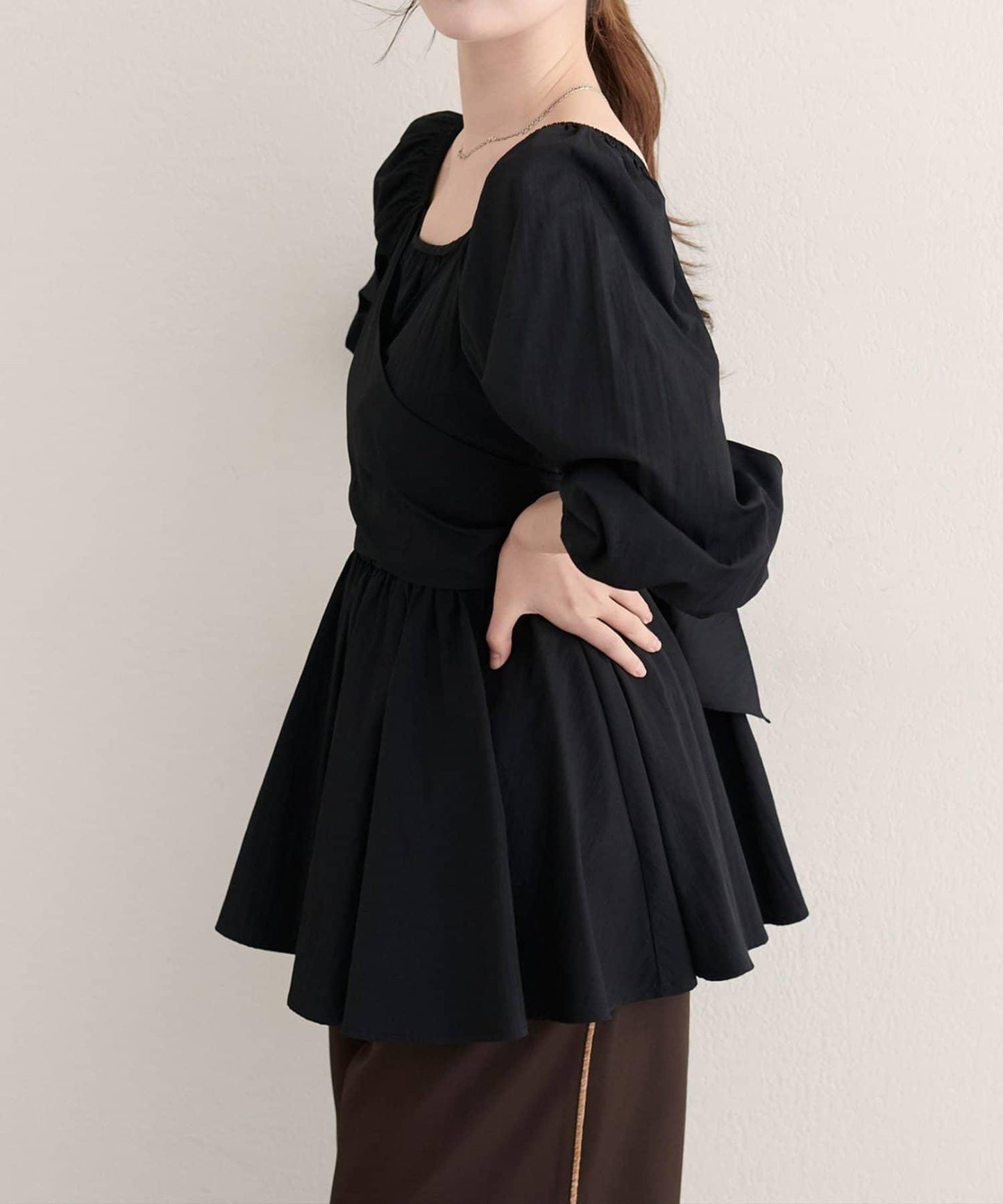 【natural couture】多穿法交叉綁帶蝴蝶結襯衫