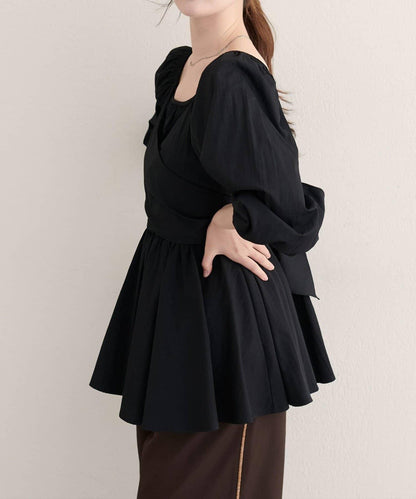 【natural couture】多穿法交叉綁帶蝴蝶結襯衫