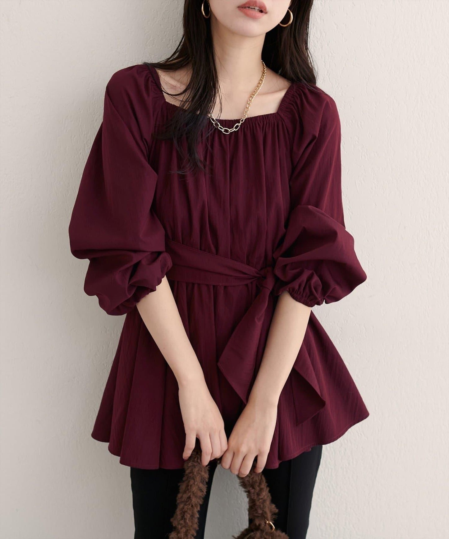 【natural couture】多穿法交叉綁帶蝴蝶結襯衫