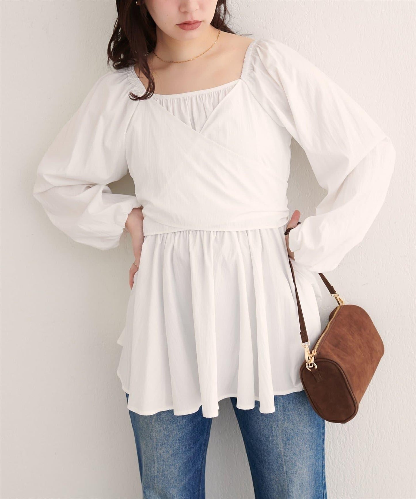 【natural couture】多穿法交叉綁帶蝴蝶結襯衫