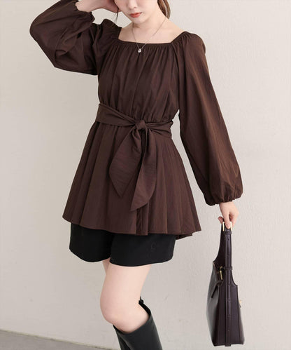 【natural couture】多穿法交叉綁帶蝴蝶結襯衫