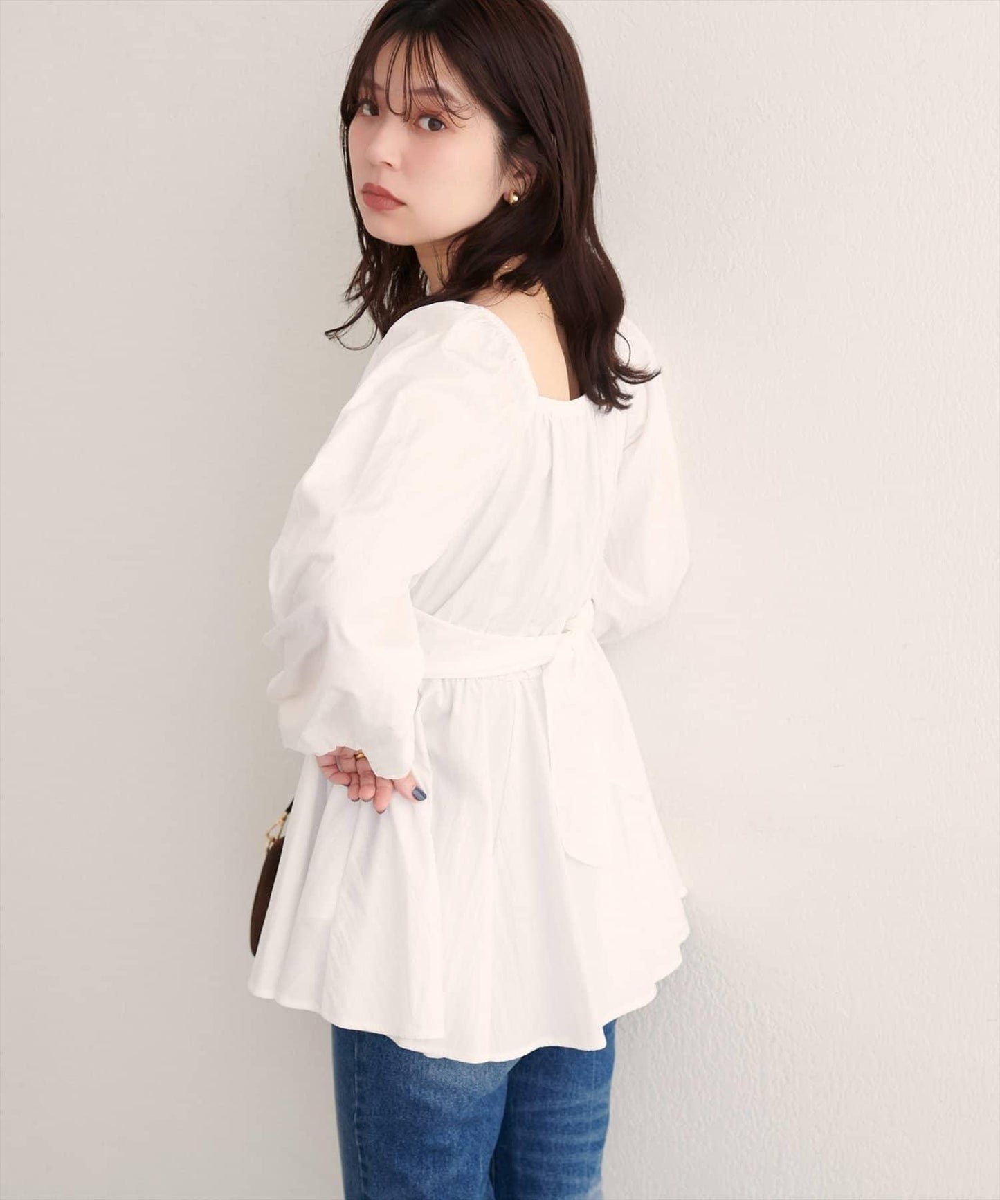 【natural couture】多穿法交叉綁帶蝴蝶結襯衫