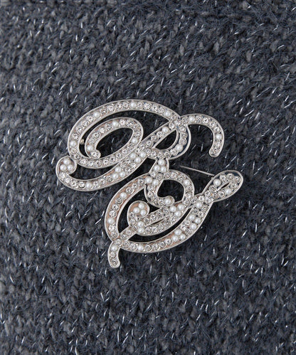 附胸針天鵝絨毛線迷你針織連衣裙