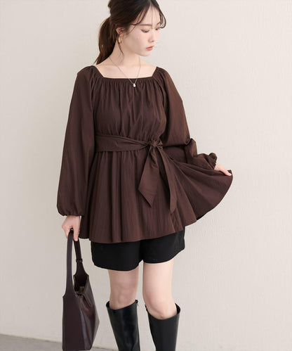 【natural couture】多穿法交叉綁帶蝴蝶結襯衫