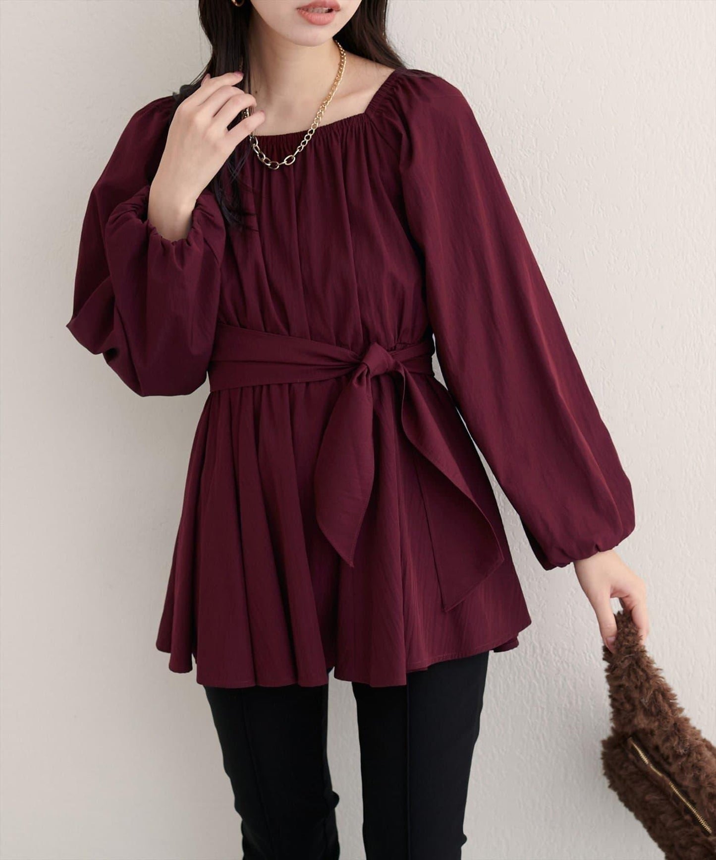 【natural couture】多穿法交叉綁帶蝴蝶結襯衫