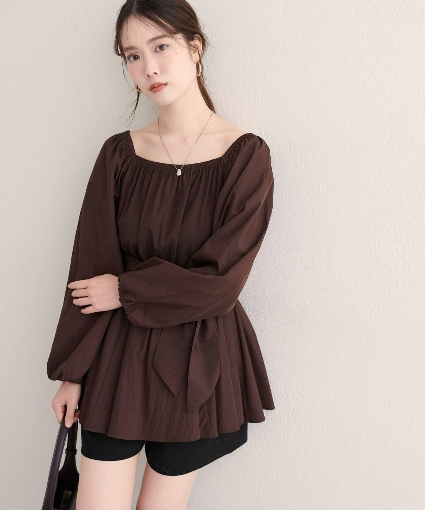 【natural couture】多穿法交叉綁帶蝴蝶結襯衫