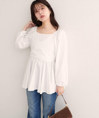 【natural couture】多穿法交叉綁帶蝴蝶結襯衫