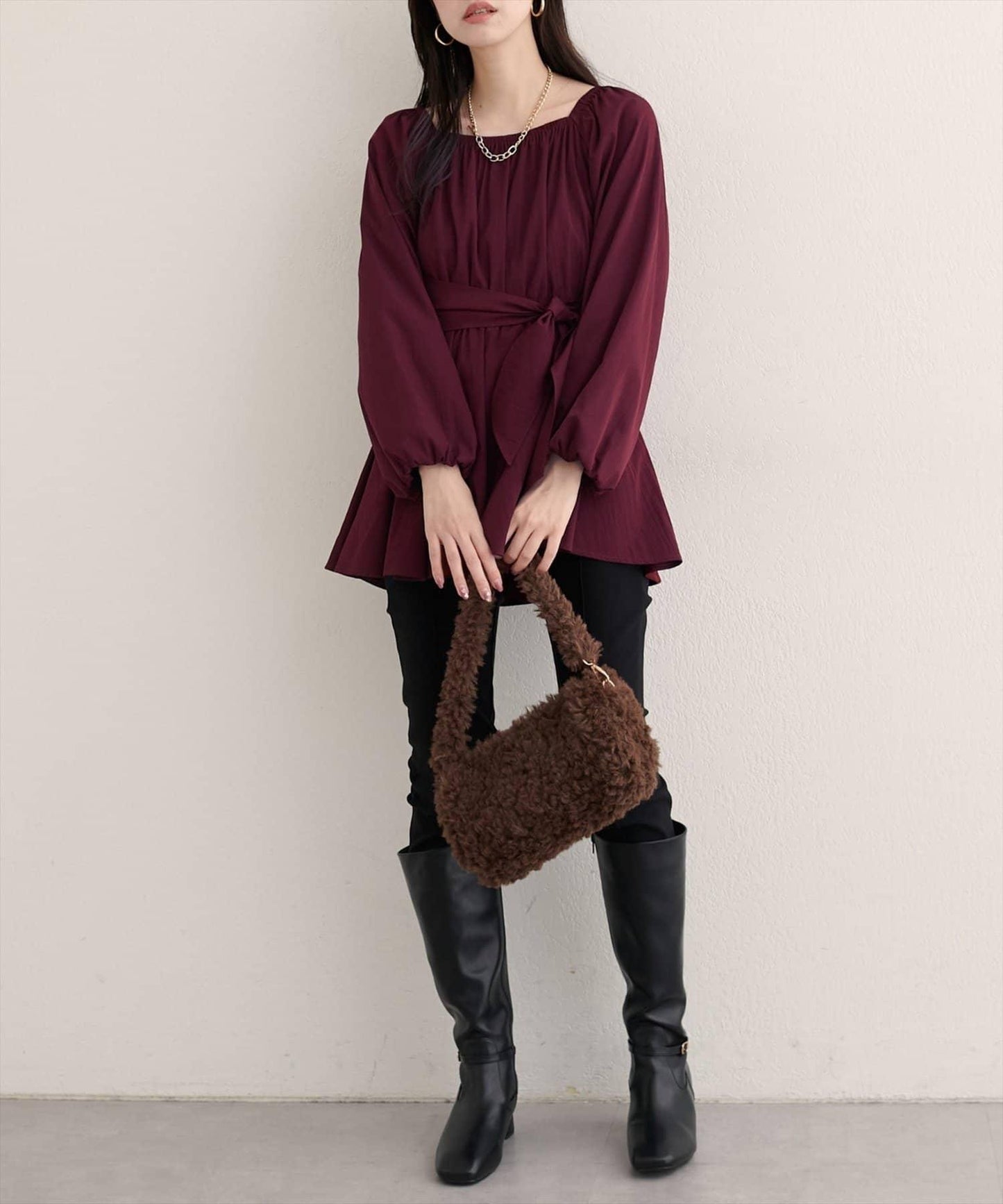 【natural couture】多穿法交叉綁帶蝴蝶結襯衫