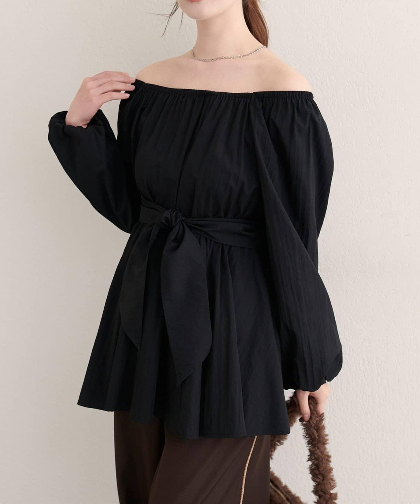 【natural couture】多穿法交叉綁帶蝴蝶結襯衫