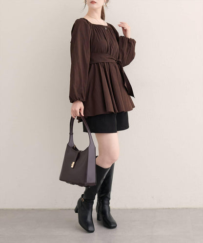 【natural couture】多穿法交叉綁帶蝴蝶結襯衫