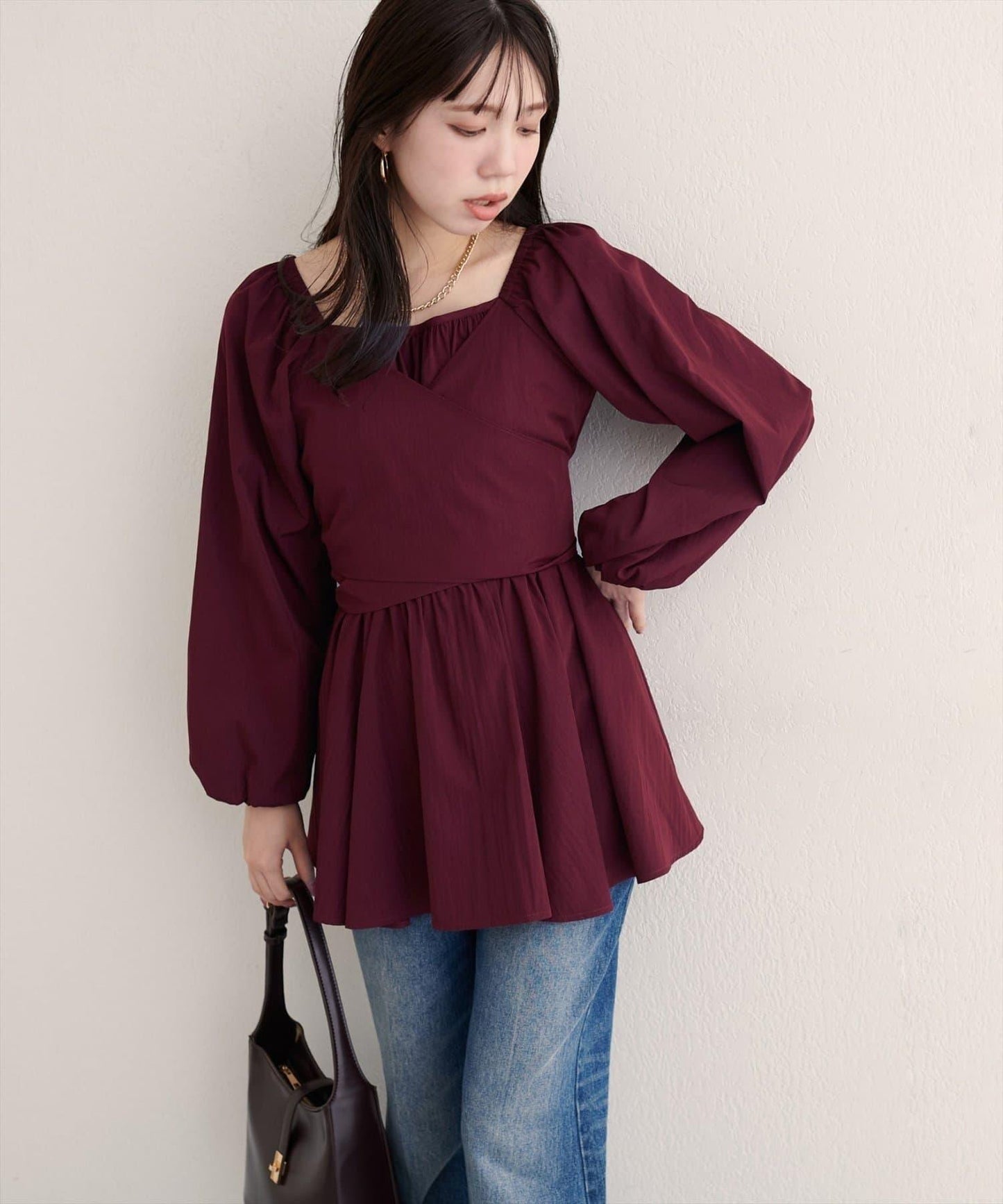 【natural couture】多穿法交叉綁帶蝴蝶結襯衫