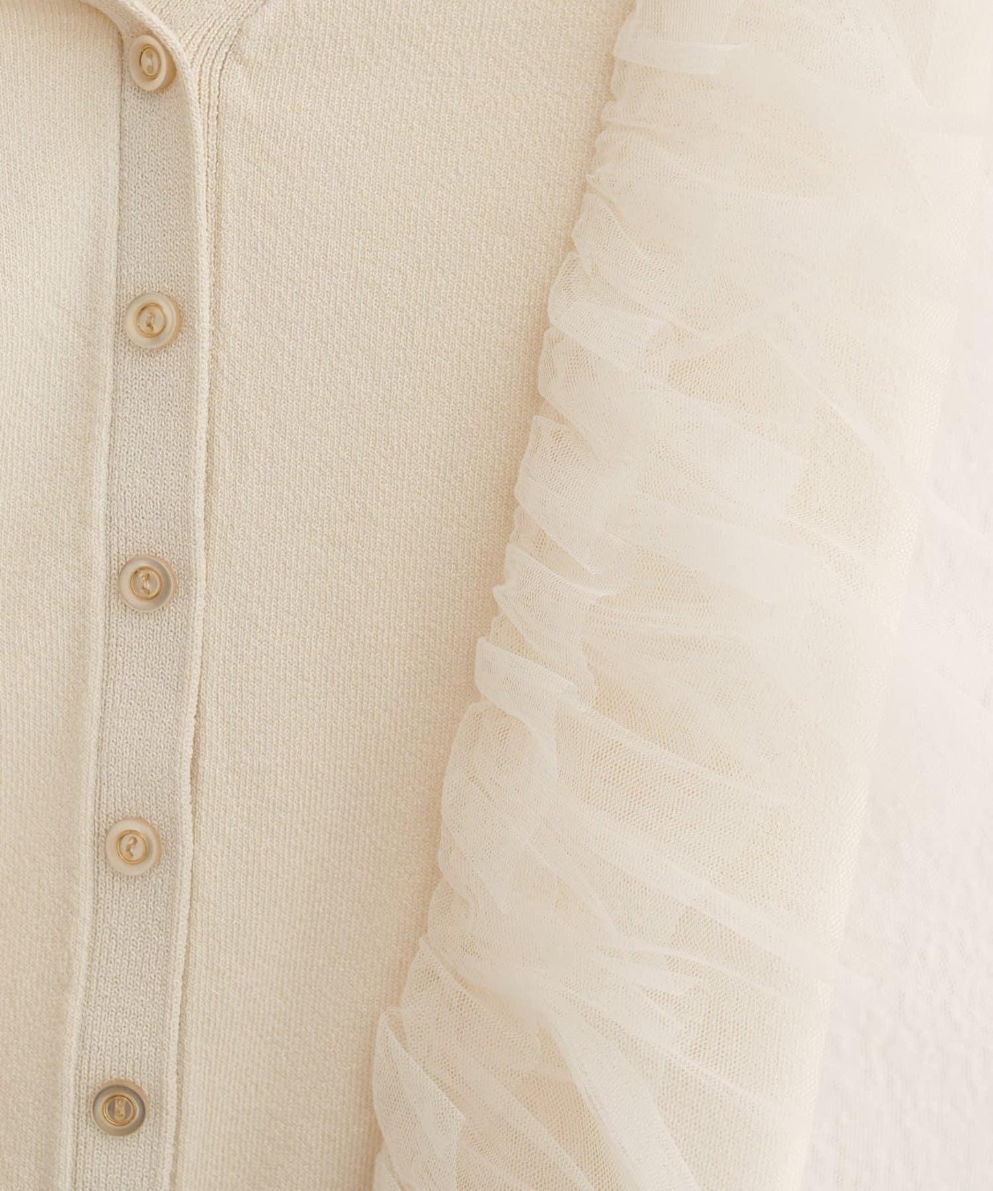 【natural couture】網紗荷葉邊針織背心