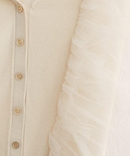 【natural couture】網紗荷葉邊針織背心