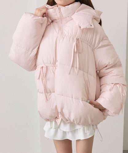 蝴蝶結環保羽絨中長款夾克