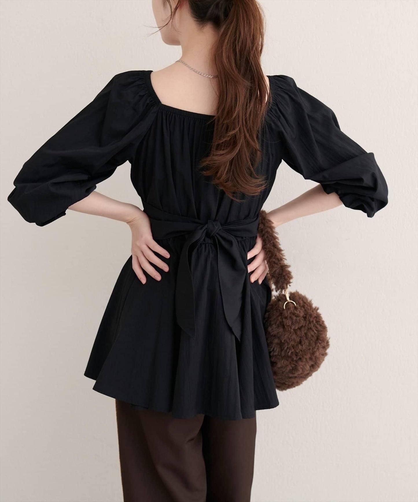 【natural couture】多穿法交叉綁帶蝴蝶結襯衫