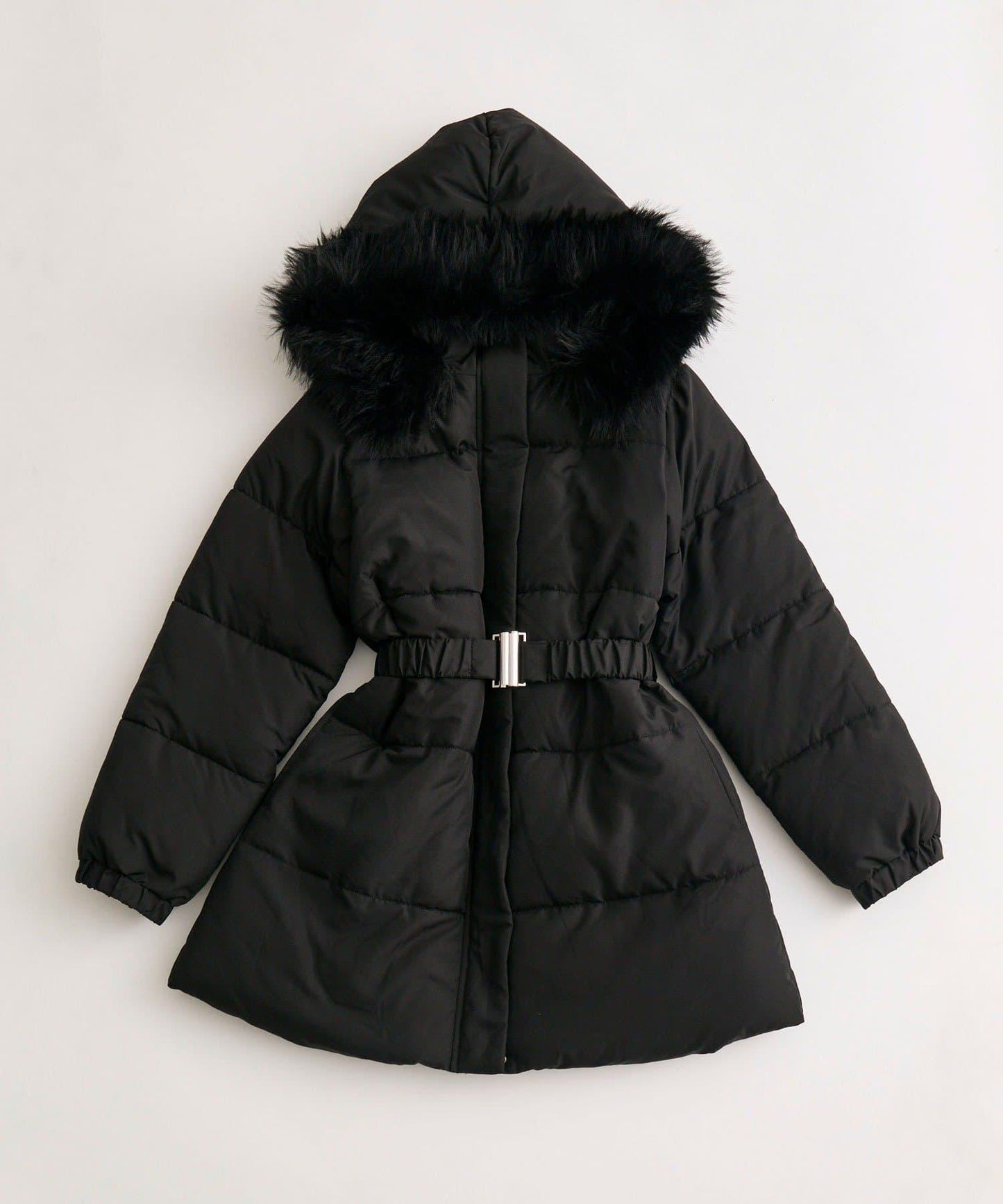 附腰帶中棉大衣