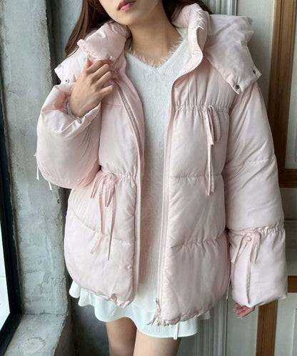 蝴蝶結環保羽絨中長款夾克