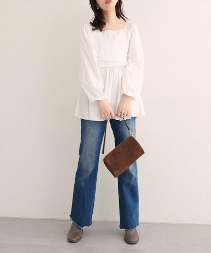 【natural couture】多穿法交叉綁帶蝴蝶結襯衫