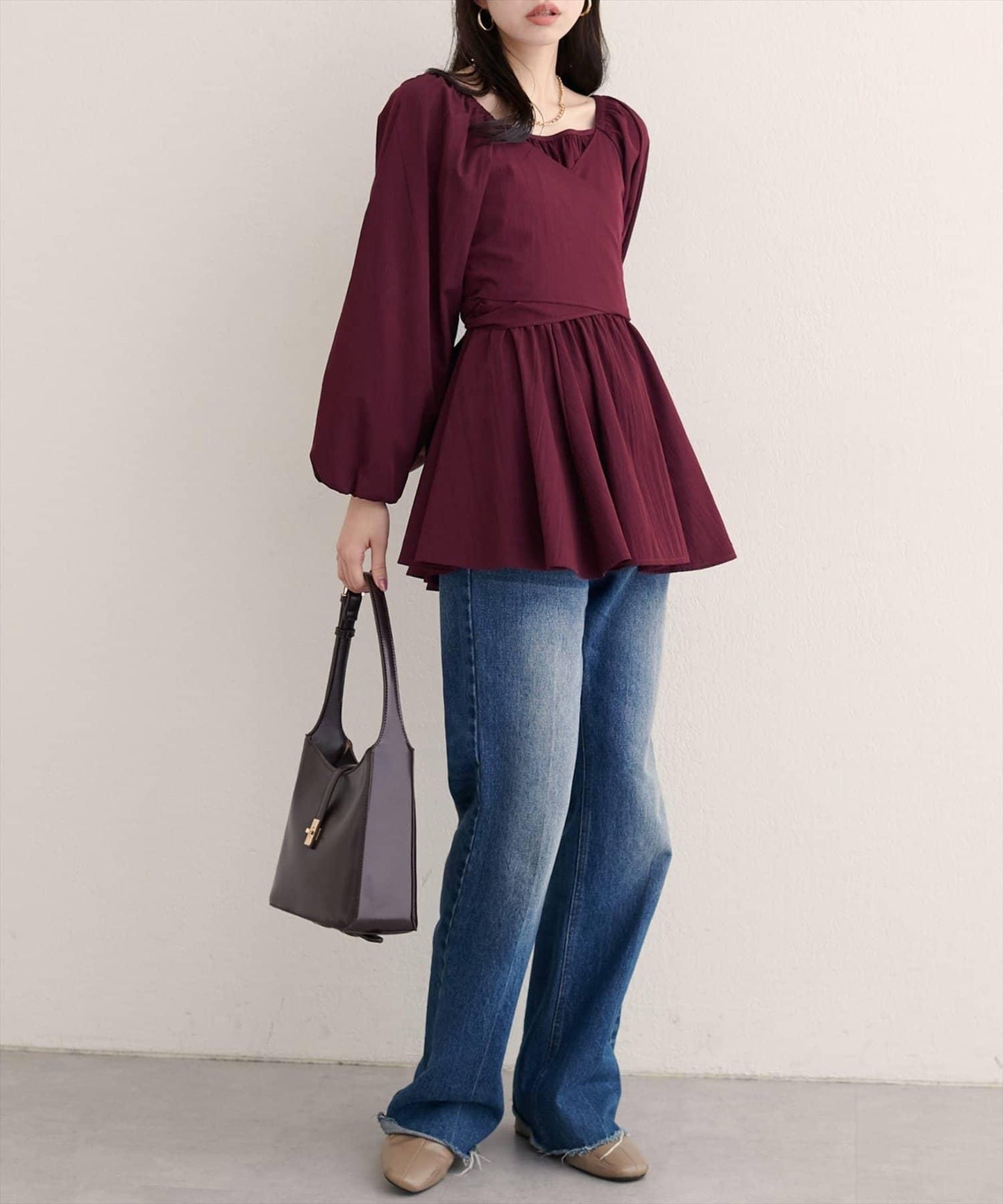 【natural couture】多穿法交叉綁帶蝴蝶結襯衫