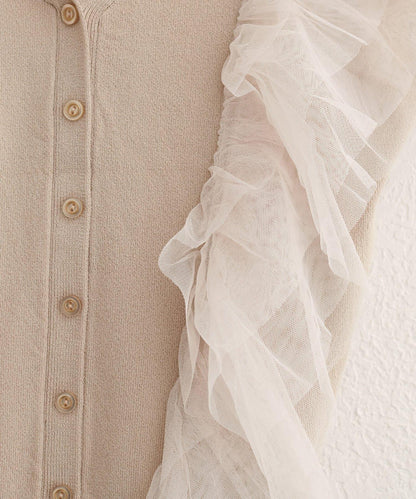 【natural couture】網紗荷葉邊針織背心