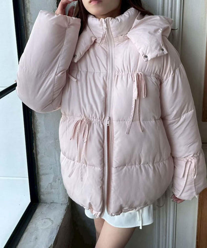 蝴蝶結環保羽絨中長款夾克