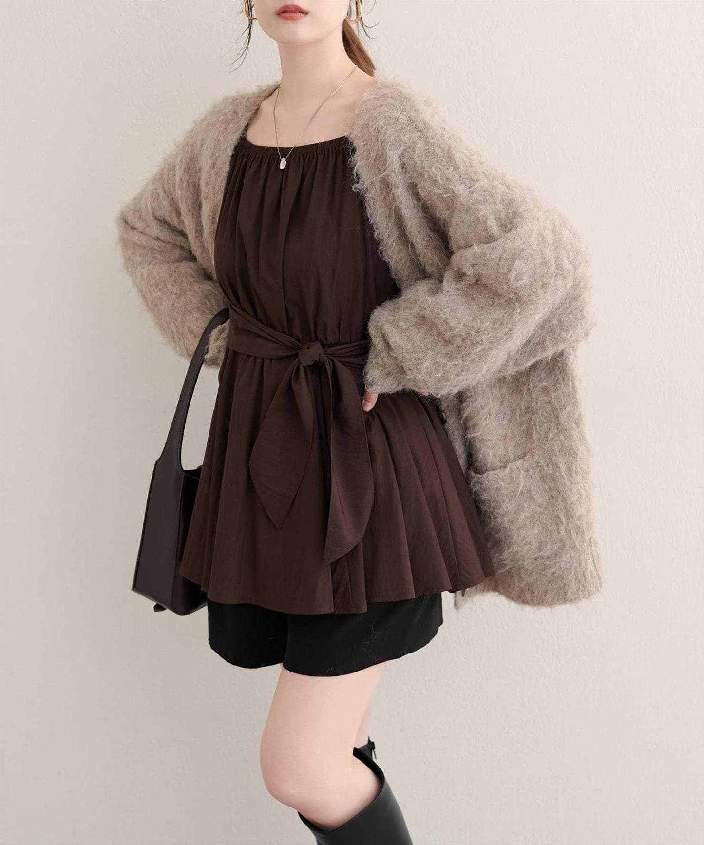 【natural couture】多穿法交叉綁帶蝴蝶結襯衫