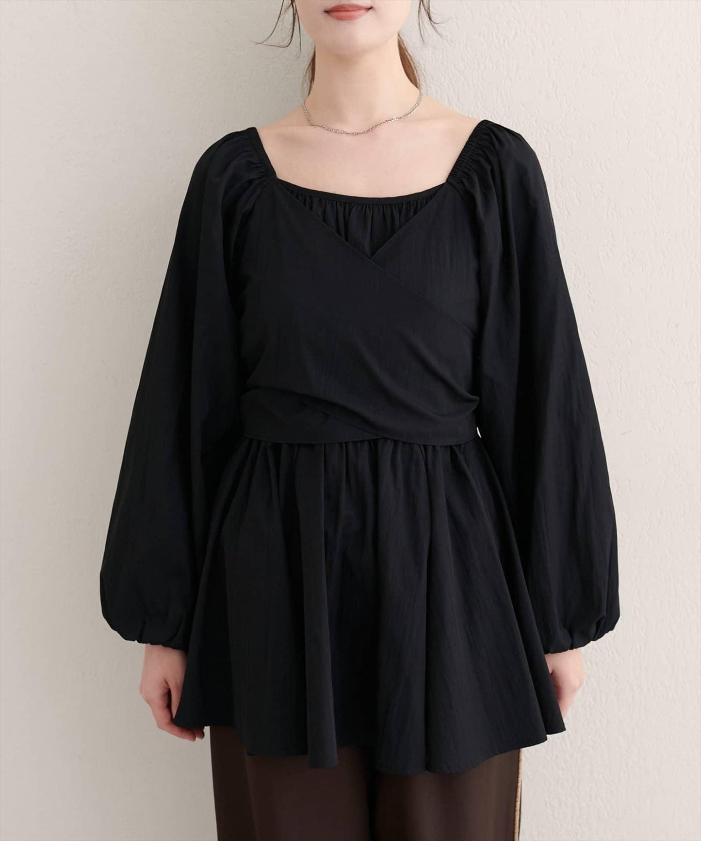 【natural couture】多穿法交叉綁帶蝴蝶結襯衫